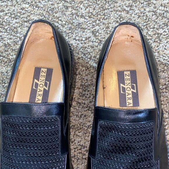 VTG, ZENGARA FASHION Dress Shoes Men\'s Black Leather Loafers Size 8 US main image 14